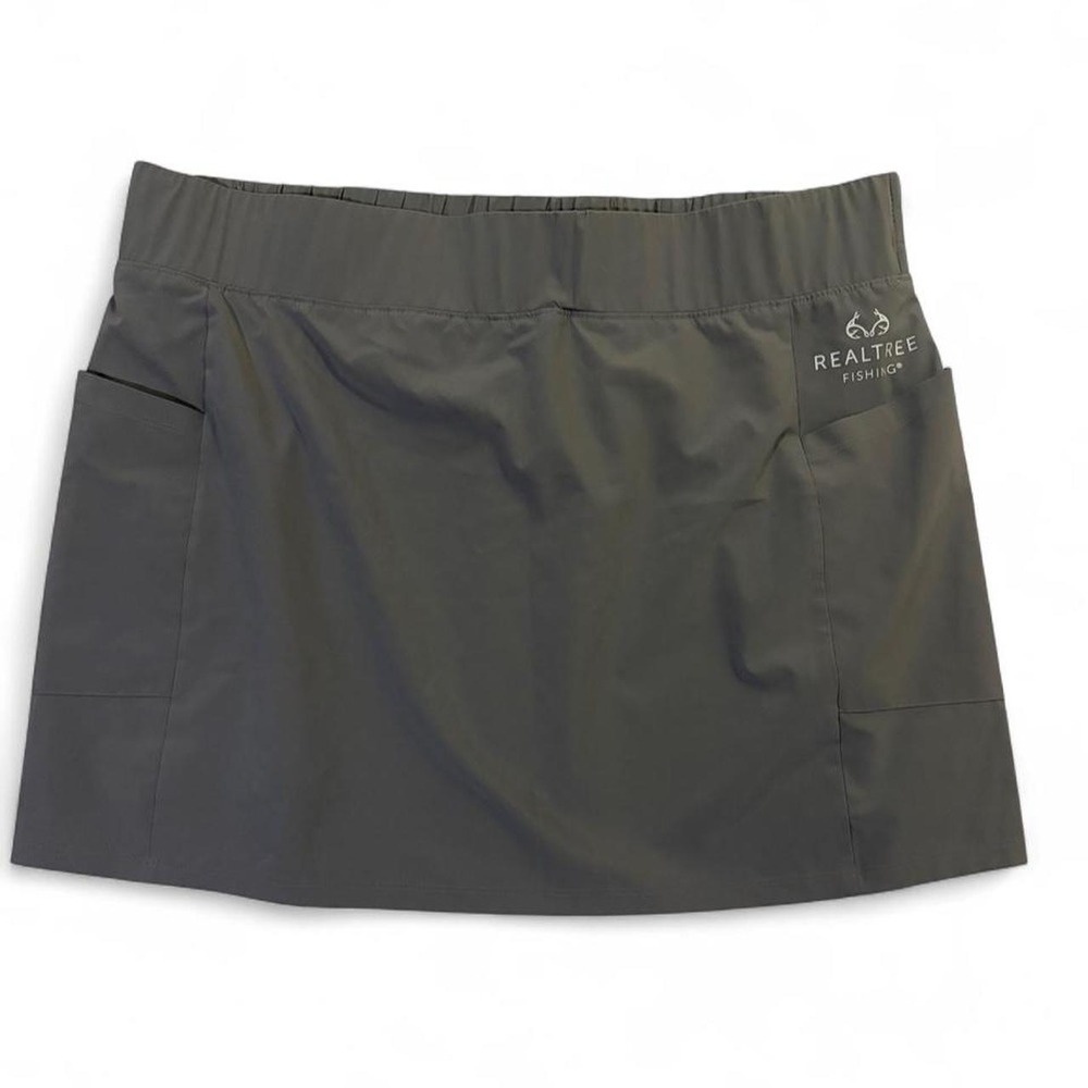 Realtree Fishing Women Gray Skirt XL 16-18 Active Outdoor Skirt Pockets IV051024